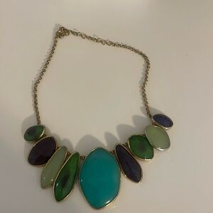 Stella & Dot stone necklace - gold chain